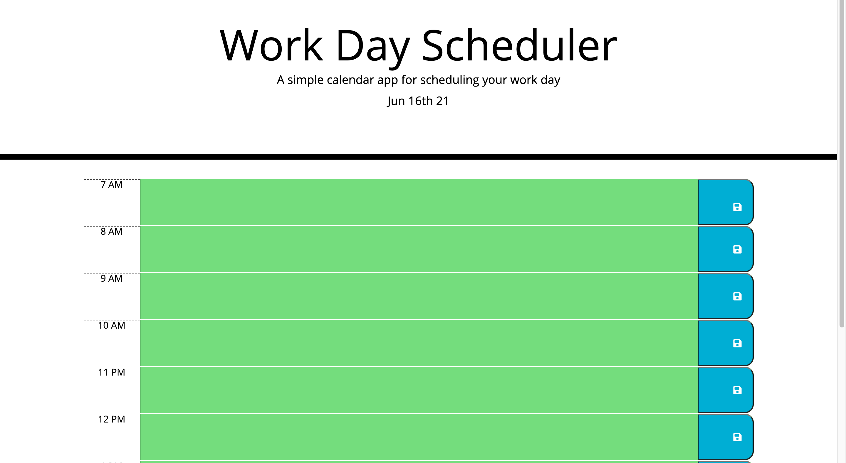 workday planner